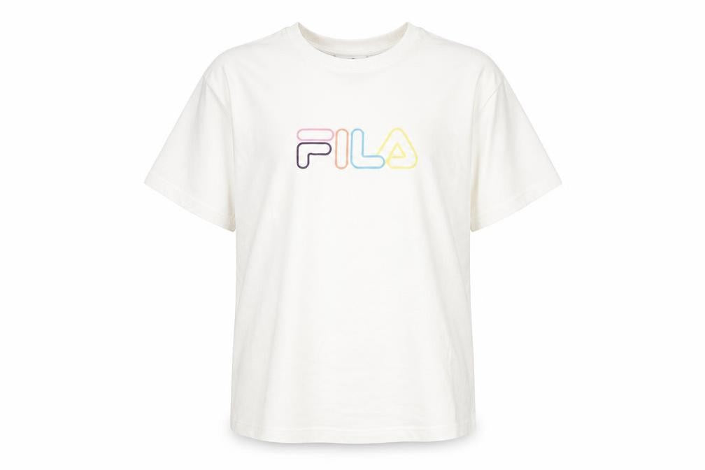 Womens UK Size L FILA White Basic T-Shirt