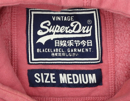 Superdry Women's Pink Pullover Logo Hoodie, Size M