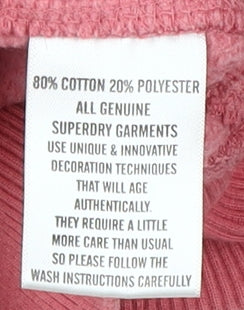 Superdry Women's Pink Pullover Logo Hoodie, Size M