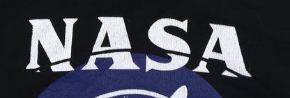 NASA Black Unisex Hoodie, Size 10, Logo Pullover