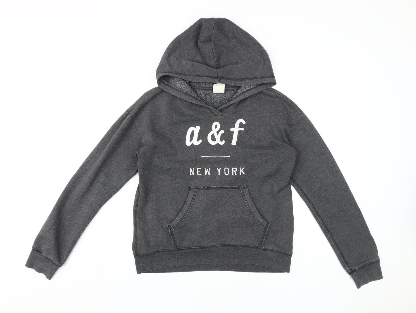 Abercrombie Kids Girls Grey Hoodie Size 14 - Casual and Comfy