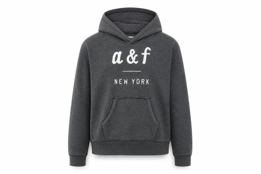 Front view of Abercrombie & Fitch Kids girls’ grey hoodie, size 14, - casual and comfy