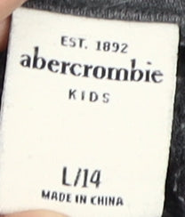 Abercrombie Kids Girls Grey Hoodie Size 14 - Casual and Comfy