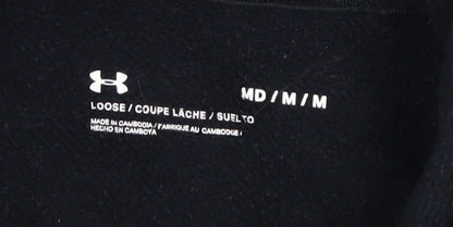 Under Armour Boys Black Pullover Hoodie M Relaxed Fit