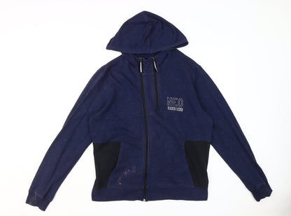 Adidas Men's Blue Full Zip Hoodie, Size L