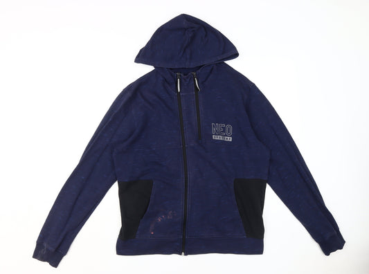 Adidas Men's Blue Full Zip Hoodie, Size L
