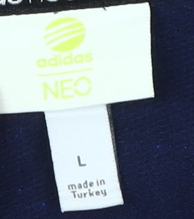 Adidas Men's Blue Full Zip Hoodie, Size L