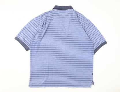 Head Men's Blue XL Striped Polo Shirt - Classic Casual Style