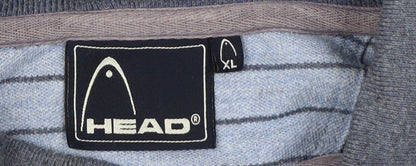 Head Men's Blue XL Striped Polo Shirt - Classic Casual Style