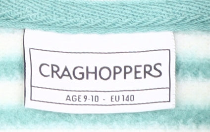 Craghoppers Girls Green Striped Full Zip Sweatshirt 10-11 Years
