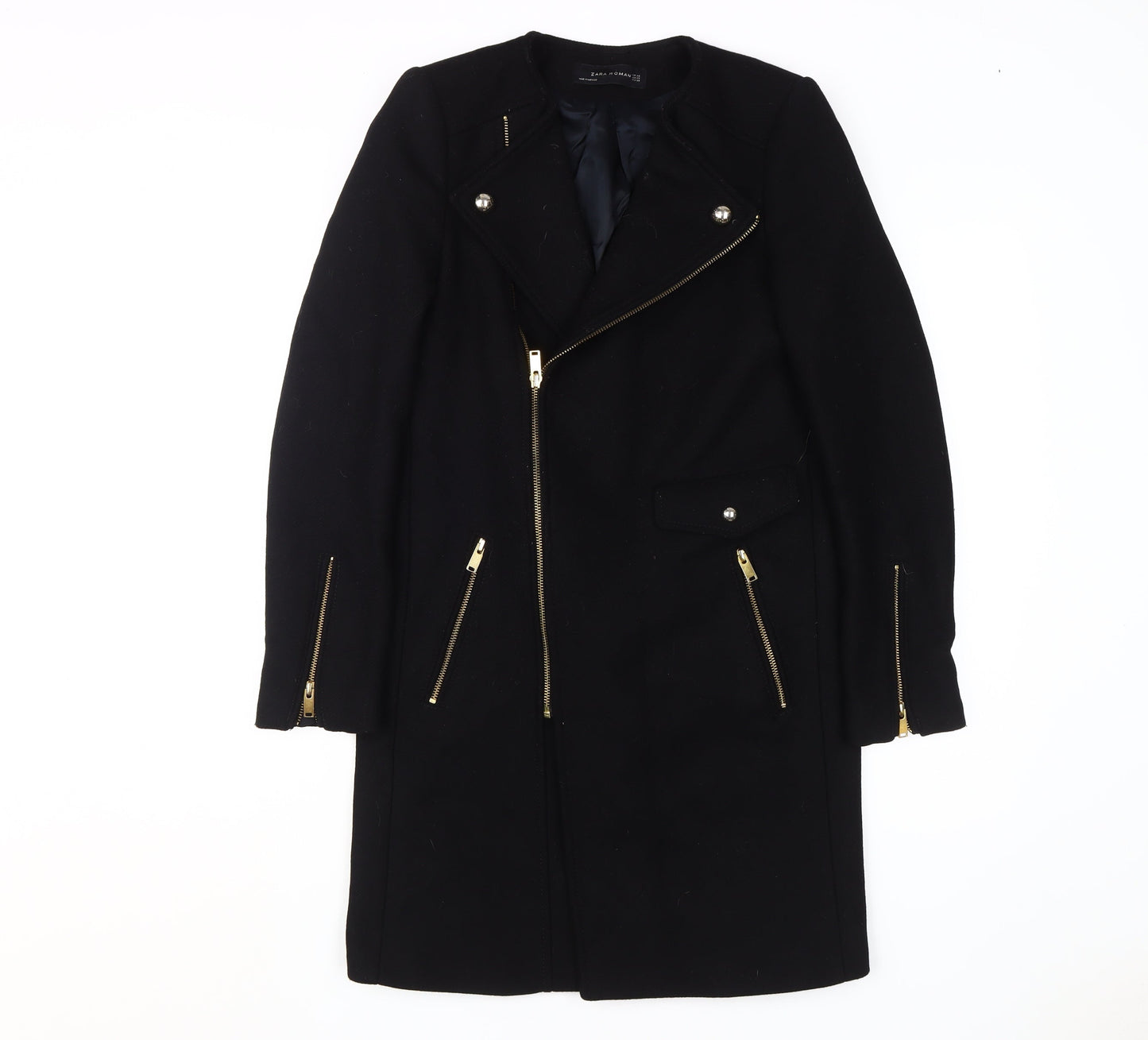 Womens UK Size XS Zara Black Motorcycle Jacket