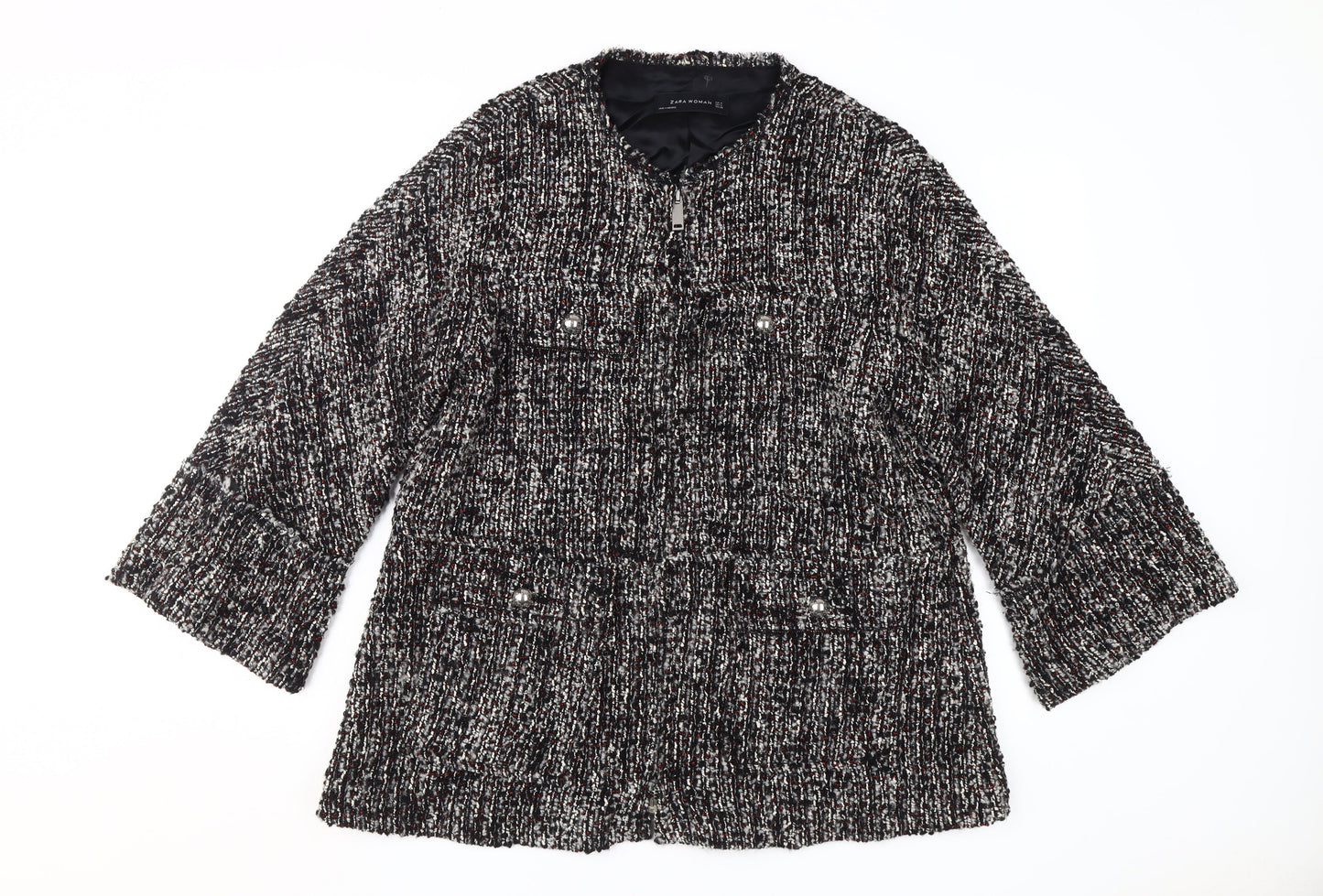 Womens UK Size M Zara Black Basic Jacket