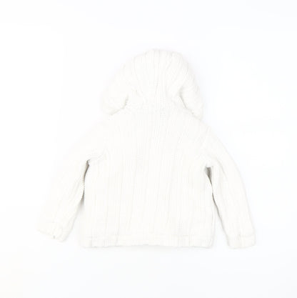 Marks and Spencer Unisex Toddler White Hooded Cardigan