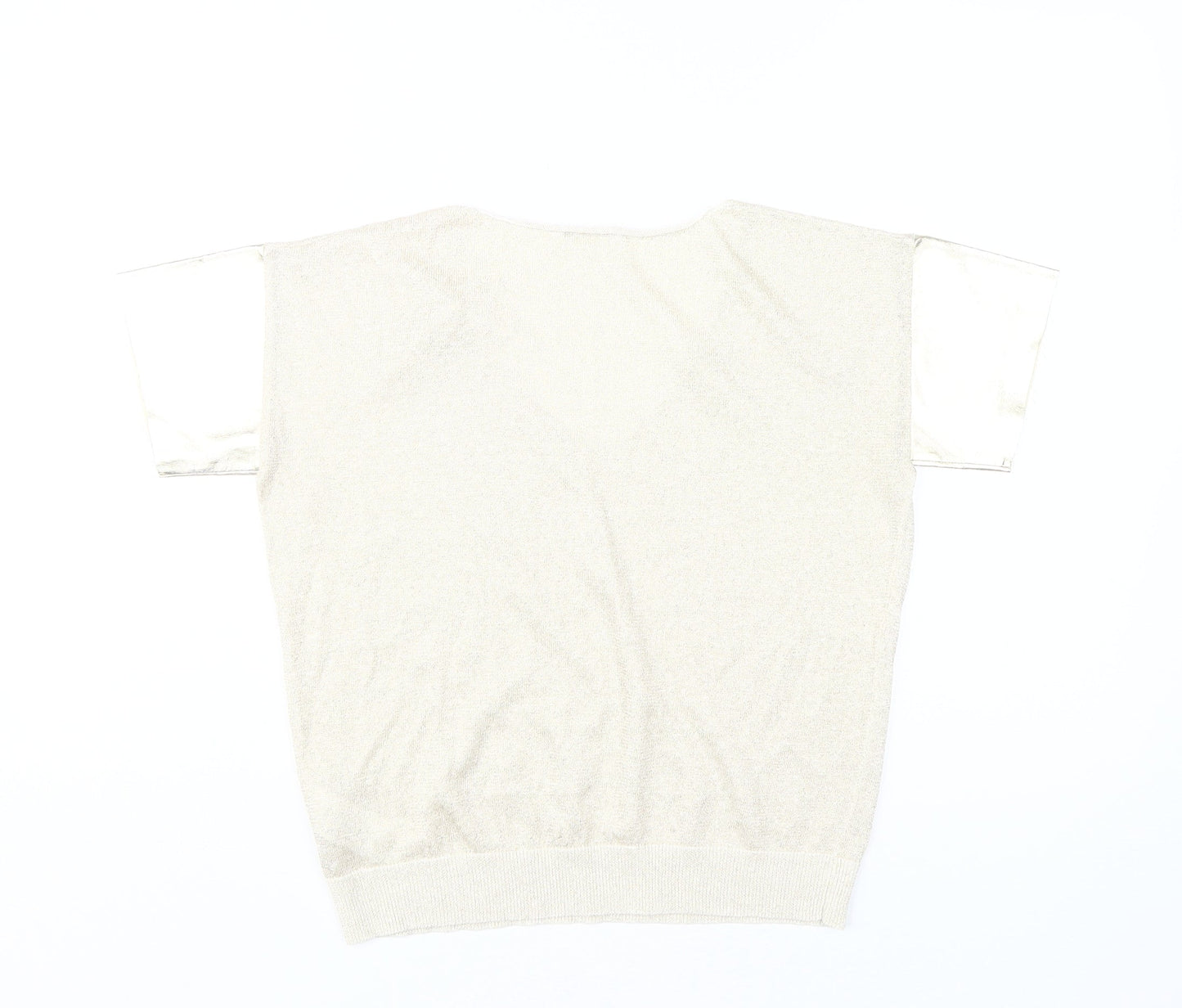 Chattawak Women Beige Linen Blend V-Neck Blouse