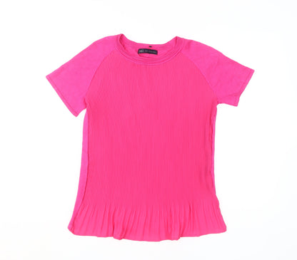 Womens UK Size 8 Marks and Spencer Pink Basic T-Shirt