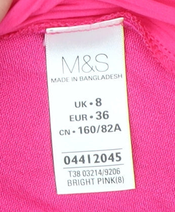 Womens UK Size 8 Marks and Spencer Pink Basic T-Shirt