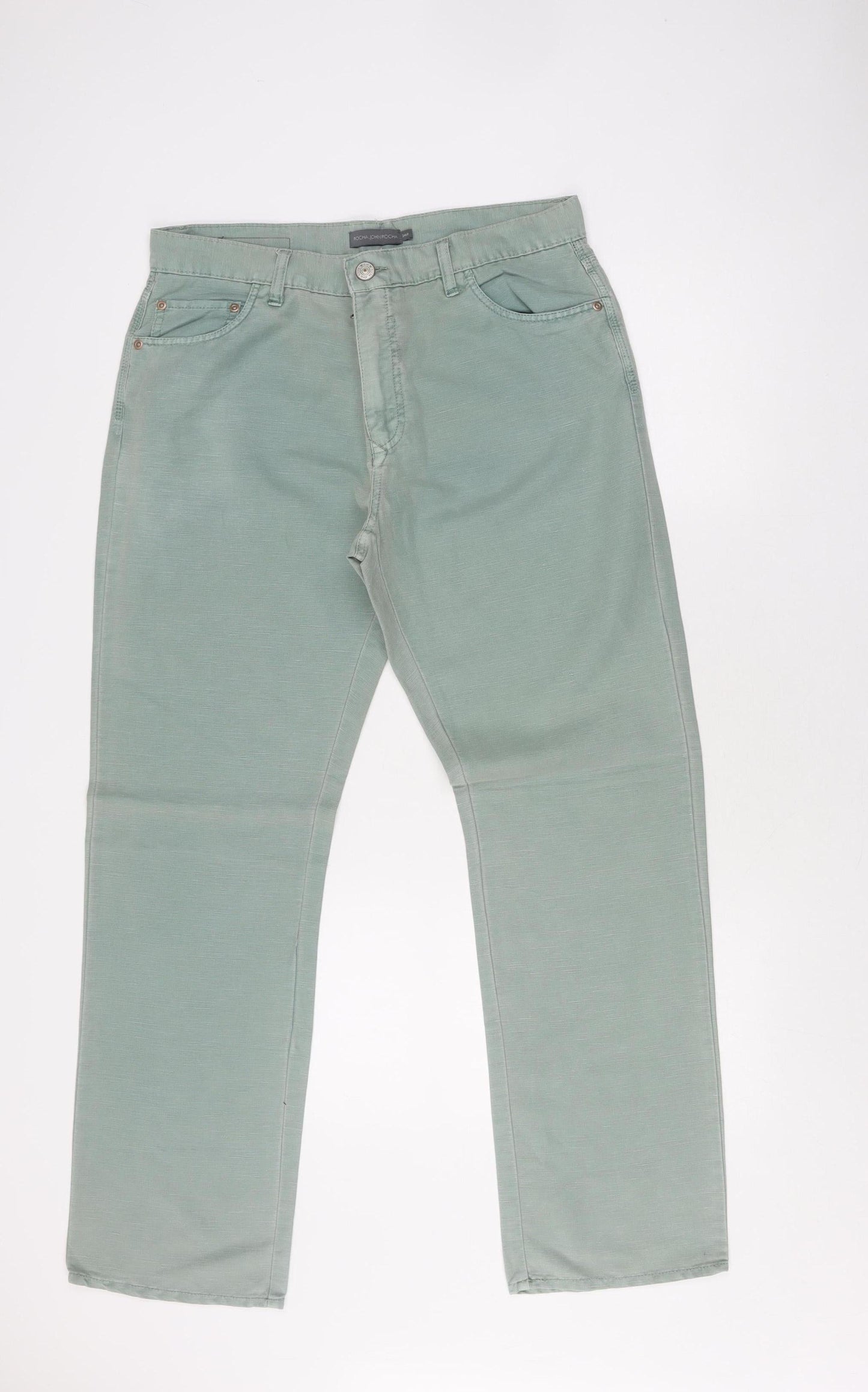 Rocha John Rocha Women's Green Chino Trousers, Size 34