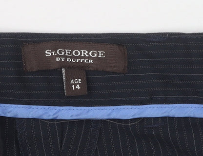St. George by Duffer Girls Black Pinstripe Dress Pants 14Y