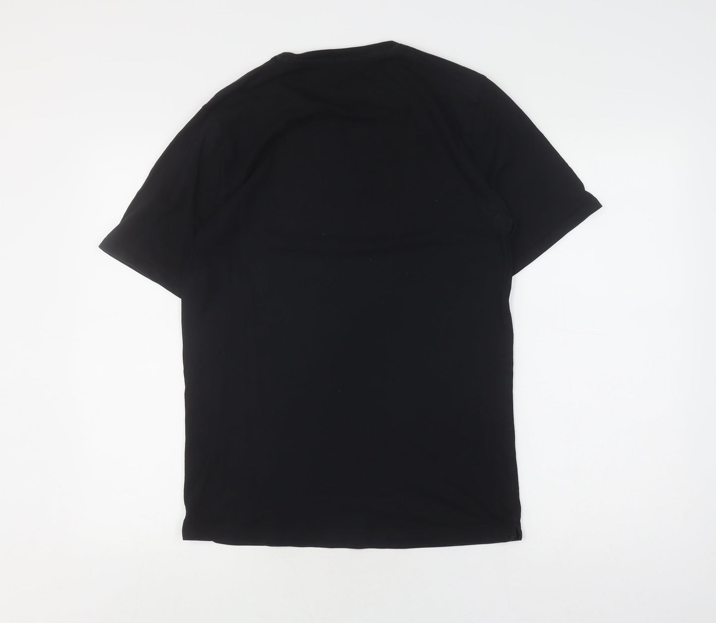 Jigsaw Men's Black Cotton T-Shirt, Size S, Crew Neck