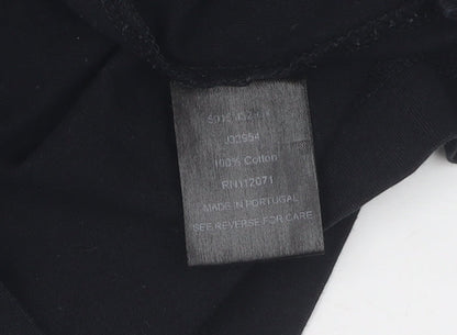 Jigsaw Men's Black Cotton T-Shirt, Size S, Crew Neck