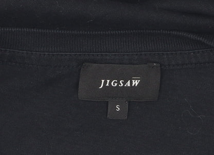 Jigsaw Men's Black Cotton T-Shirt, Size S, Crew Neck