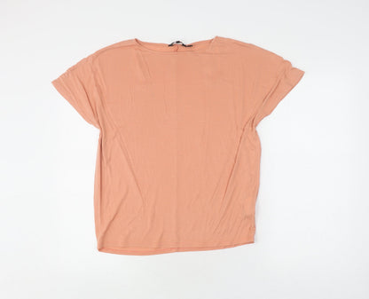 Womens UK Size 2 Ted Baker Brown Basic T-Shirt