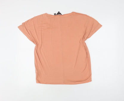 Womens UK Size 2 Ted Baker Brown Basic T-Shirt