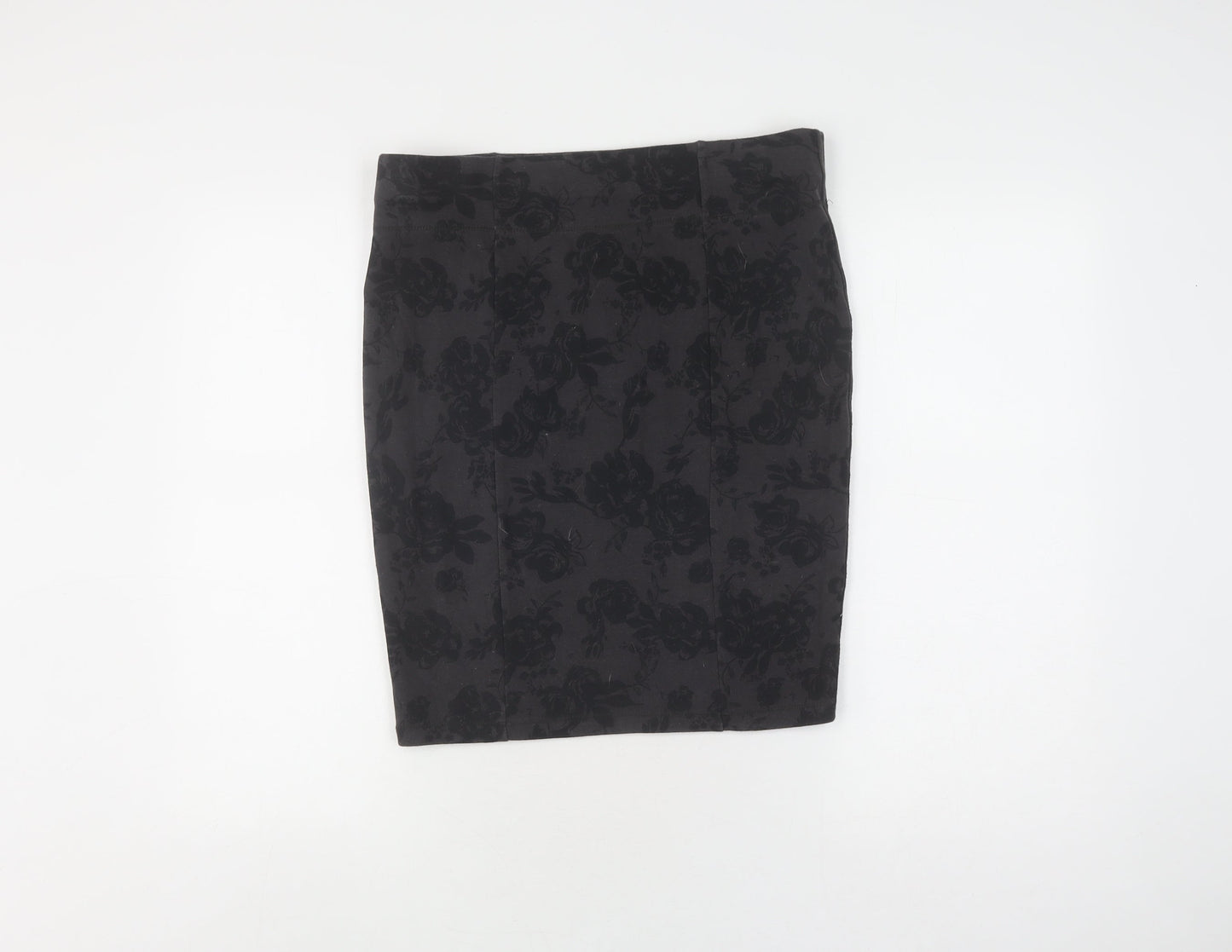 FatFace Women's Black Floral Pencil Skirt Size 12