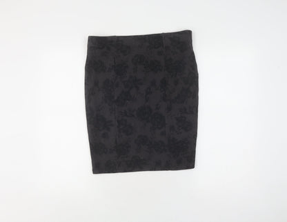 FatFace Women's Black Floral Pencil Skirt Size 12