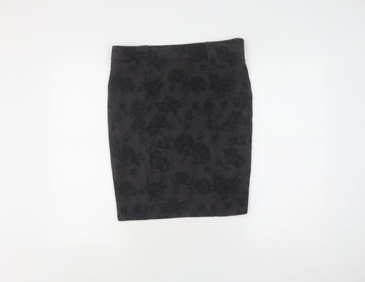 FatFace Women's Black Floral Pencil Skirt Size 12