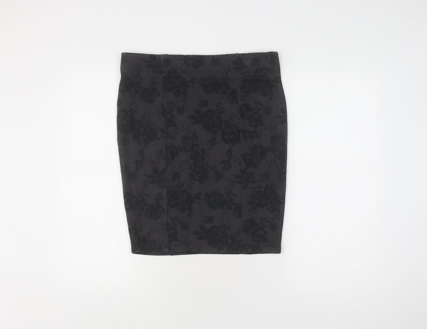 FatFace Women's Black Floral Pencil Skirt Size 12