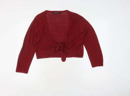 Womens UK Size M Jacques Vert Red Cardigan Jumper