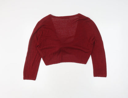 Womens UK Size M Jacques Vert Red Cardigan Jumper
