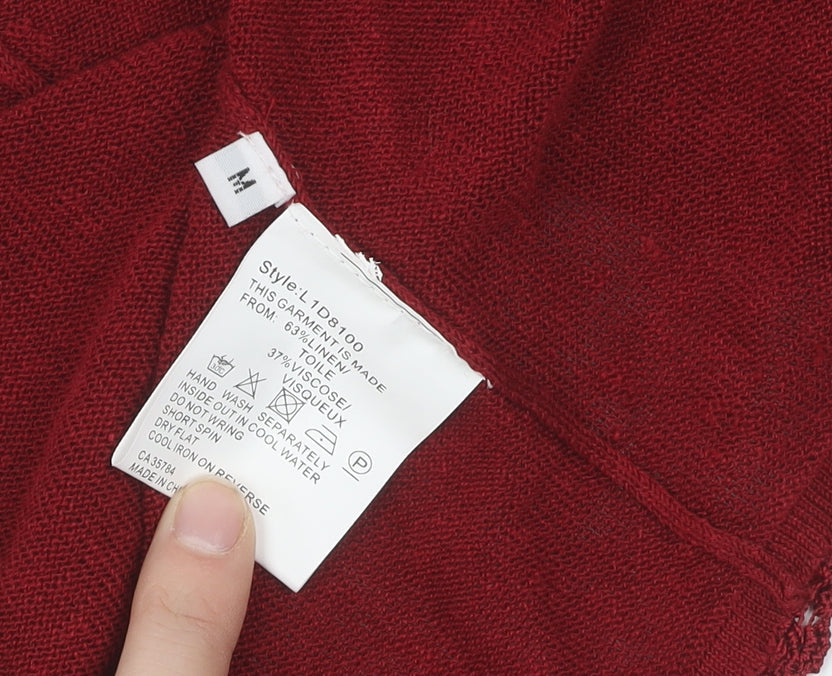 Womens UK Size M Jacques Vert Red Cardigan Jumper