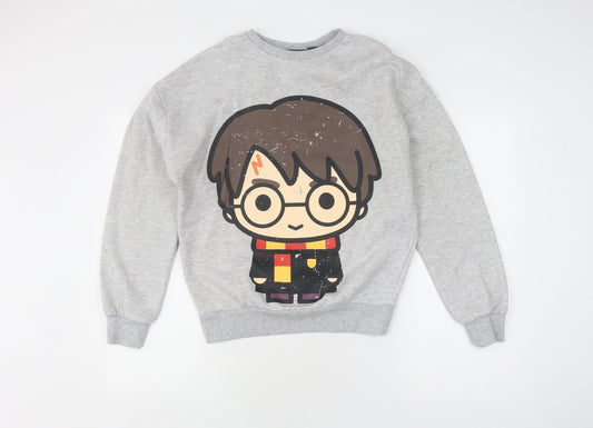 Womens UK Size XS Harry Potter Grey Pullover Sweatshirt