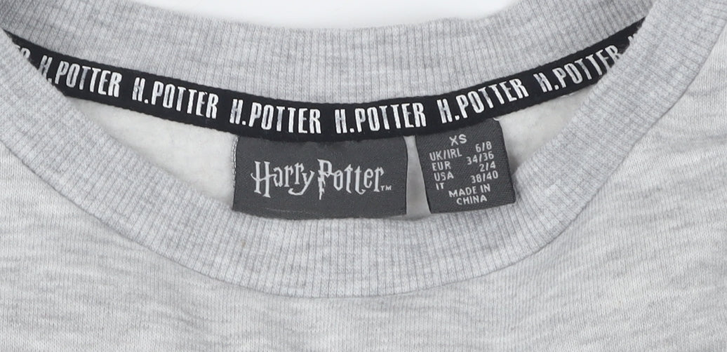 Womens UK Size XS Harry Potter Grey Pullover Sweatshirt
