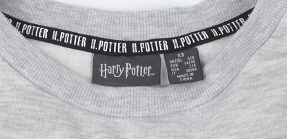 Womens UK Size XS Harry Potter Grey Pullover Sweatshirt