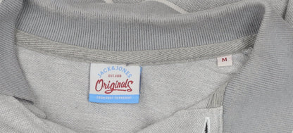 Jack & Jones Men's Grey Long Sleeve Polo M