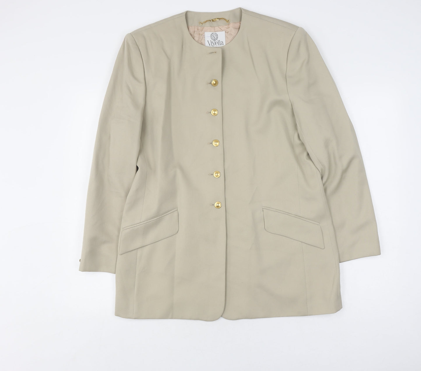 Viyella Beige Women's Blazer, Size 12 Wool Blend