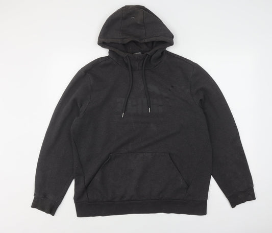 Mens UK Size L PUMA Black Pullover Hoodie
