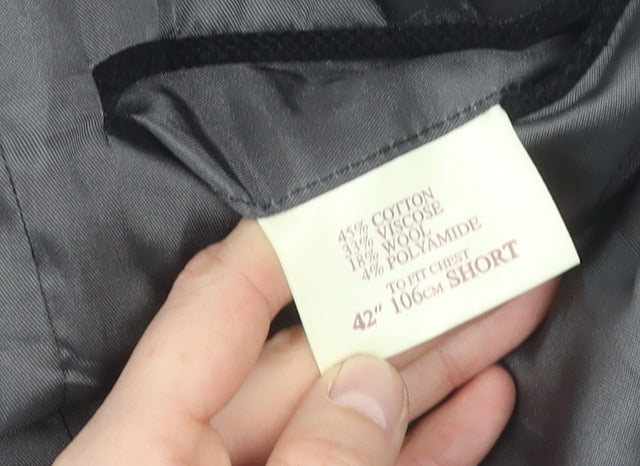 Mens UK Size 42 Debenham & Freebody Regular Black Suit Jacket