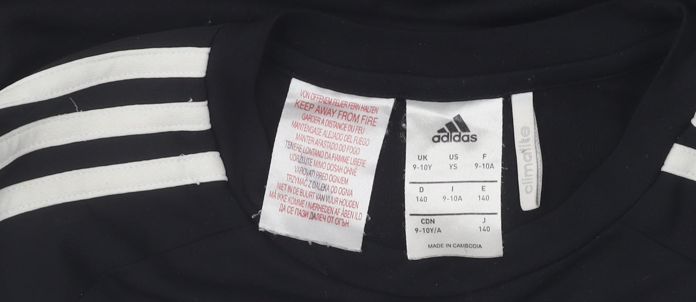 Adidas Boys' Black 9-10 T-Shirt, Climalite, Breathable