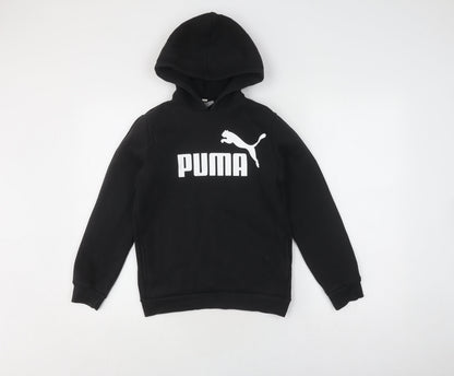 Puma Boys Black Hoodie Pullover 11-12 Years Sports Logo