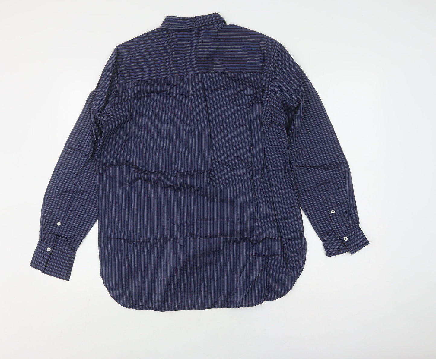 Jigsaw Unisex Adults Blue Striped Long Sleeve Shirt