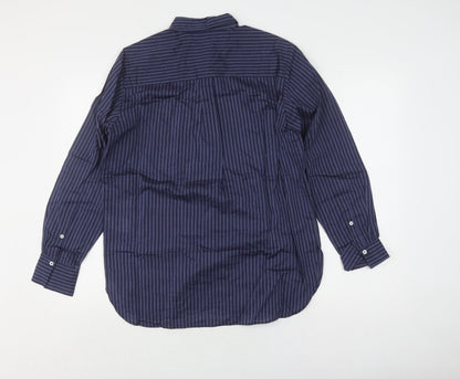 Jigsaw Unisex Adults Blue Striped Long Sleeve Shirt