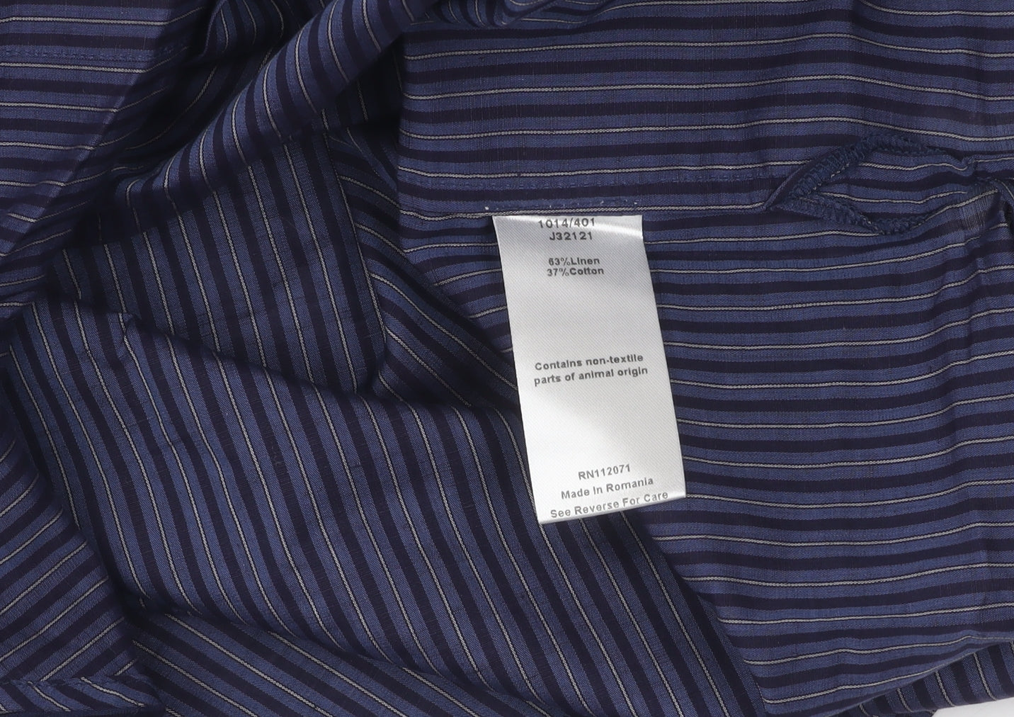 Jigsaw Unisex Adults Blue Striped Long Sleeve Shirt
