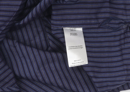 Jigsaw Unisex Adults Blue Striped Long Sleeve Shirt