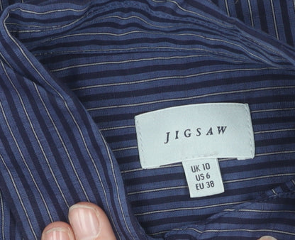 Jigsaw Unisex Adults Blue Striped Long Sleeve Shirt