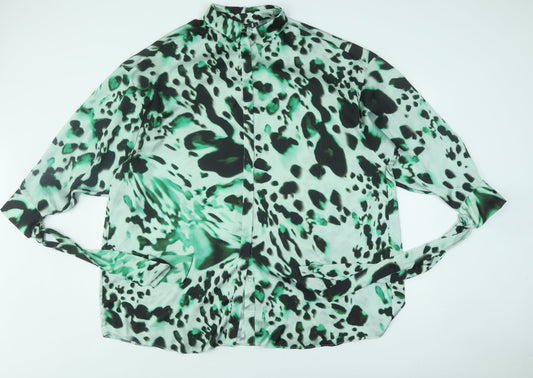 ASOS DESIGN Women's Green Tunic Button-Up Shirt Size 14