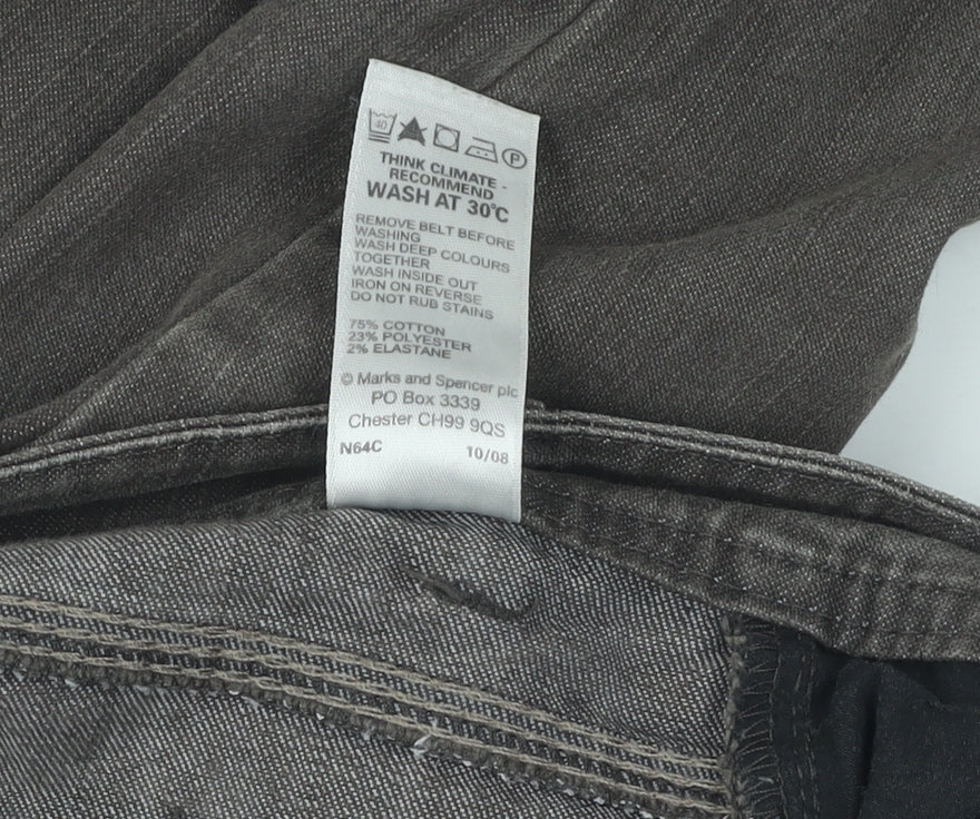 Marks and Spencer Men's Brown Regular Fit Jeans, Size 20